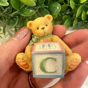 Cherished Teddies Bear with “C” Block ABC 1 pc.  VTG 1995 NIB Collectible